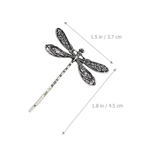 LALOCAPEYO 4 Pcs Of Antique Silver Retro One Line Dragonfly Hair Clip Dragonfly Bobby Barrettes Retro Hair Clip Metal Bobby Barrette Suitable for Various Occasions Such As Wedding Banquets and More thumbnail 2