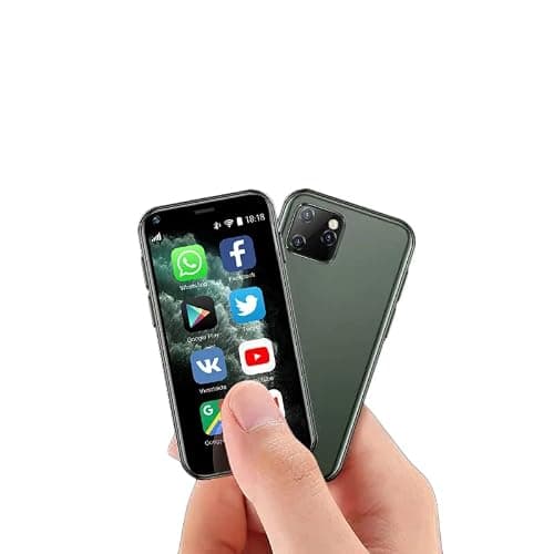 Super Mini Smartphone, XS11 Unlocked Phone 3G WCDMA Android Mobile 2.5'' Touch Screen 1GB RAM 8GB ROM Dual SIM WiFi Bluetooth Hotspot Ultra Thin Card Pocket Cellphone (Green) - Image 1