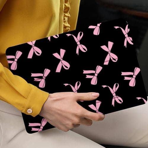 RQYDYZMJ Case for iPad 9th / 8th / 7th Generation (2021/2020/2019) 10.2 inch，Auto Sleep/Wake,Trifold Smart Stand Shockproof Cover Case for Women Girls (Black and Pink Bow) thumbnail 5