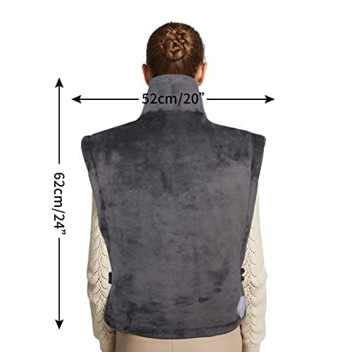 Ruqiji 26" x 35" Neck&Shoulder&Back Heating Pad with12 Temperature Settings, Pain Relief for Back/Neck/Shoulders/Menstrual Pain, Christmas Gifts for Women Men Mom Dad-Dark Grey thumbnail 6