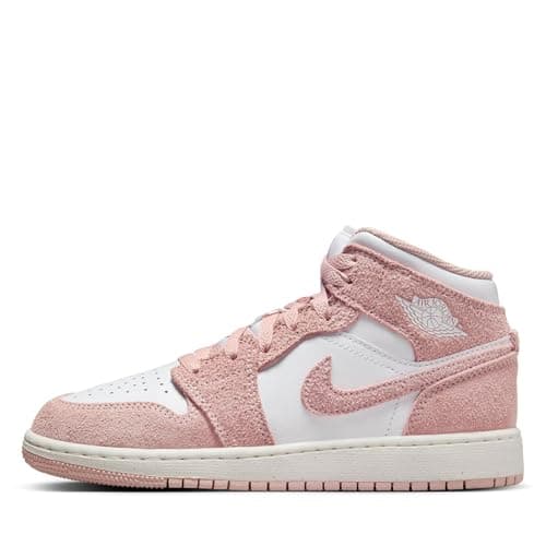 Air Jordan 1 Mid SE Big Kids' Shoes (FN7432-161, White/Sail/Legend Pink) Size 6.5 - Image 1