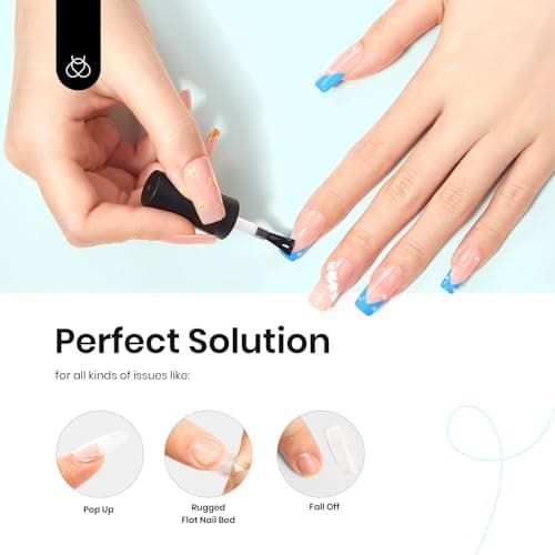 Beetles 5 in 1 Nail Glue Gel for Nail Tips and Clear Acrylic Nails Long Lasting, Curing Needed UV Extension Glue for Clear False Nail Tips and Clear Press on Nails, Nail Repair Treatment - 0-Nail Glue for Tips thumbnail 6