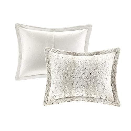 Madison Park Zuri Faux Fur Comforter Set, Full/Queen, 4 Piece, Snow Leopard | All Season, Ultra Soft, Bedding for Bedroom, Striped Pattern, Quilted, Plush, OEKO-TEX Certified thumbnail 10