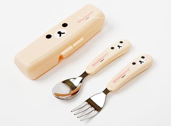 Cute Bear Designed Fork and Spoon Flatware Set with Case (Ivory) thumbnail 5