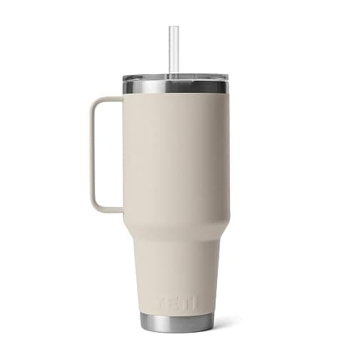 YETI Rambler 42 oz Tumbler with Handle and Straw Lid, Travel Mug Water Tumbler, Vacuum Insulated Cup with Handle, Stainless Steel, Cape Taupe thumbnail 9