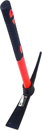 Garden Pick Mattock, 38x25cm Red Pickaxe with Fiber Handle, Garden Mattock for DIY | Camping | Gardening | Digging | Paving | Farm | Hand Tools | Construction - Image 1