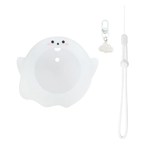 BUBBLELOGUS Cute Protective Case for GO Plus+, Soft Luminous Silicone Cover Shell with Cloud Charms and Adjustable Wrist Strap - White Ghost - Image 1