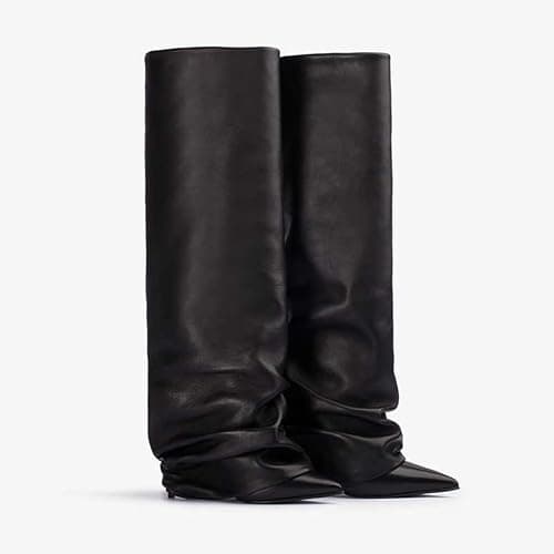 Women's Slip-On High Heel Knee High Boots for Fall Winter - Mid Calf Fashion for Date Nights, Office, Daily Wear thumbnail 3