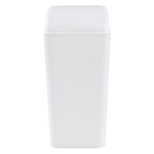 AnnkkyUS 16 Liter Plastic Garbage Can, Waste Bin with Swing Lid (White) thumbnail 2