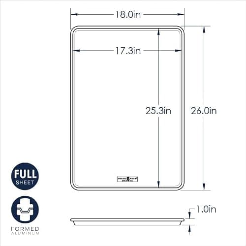 Nordic Ware Aluminum Full Size Sheet Pan 26 x 18 inches for commercial oven use, Full Sheet, 2-Pack (For Commercial Oven Use., Not for standard home ovens) thumbnail 2