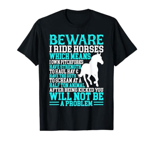 Funny Horse shirt Horse Lover Beware I Ride Horses Women T-Shirt - Image 1