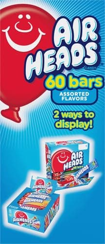 Airheads Full-Size Candy Bars,Taffy Candy Bulk Variety Pack,Individually Wrapped,Six Assorted Fruit Flavors Artificially Flavored,Box,60 Count (Pack of 2) thumbnail 15