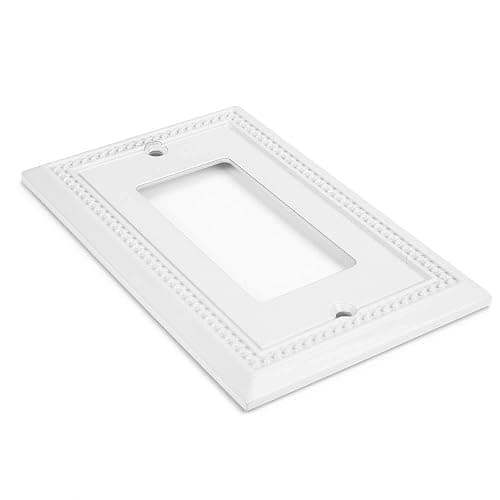 Henne Bery Sunken Pearls Heavy Duty Decorative Wall Plate Switch Plate Outlet Cover (Single Decorator, 2 Pack, White) thumbnail 6