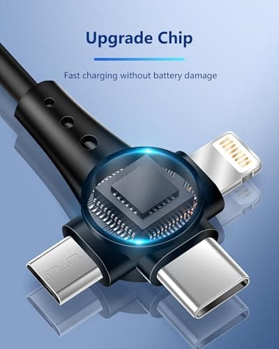 AMITOME 3 in 1 USB-A Carplay Cable 1.5M,3A Universal Charging Cable with USB-C/Micro USB and IP Port,Coiled Cable for Car Retractable Fast Charging Cord Compatible with Most Cell Phones - White thumbnail 5
