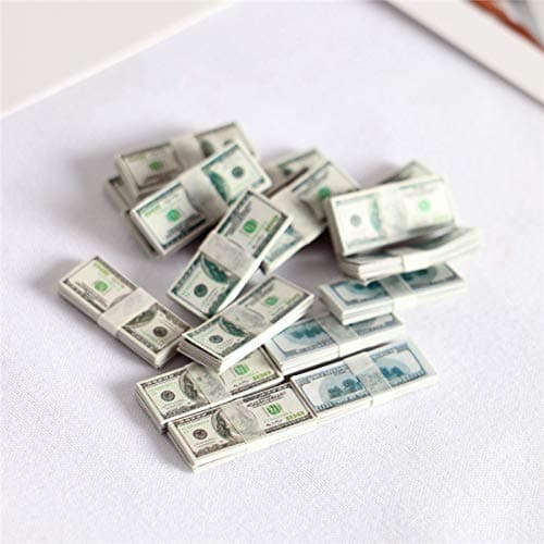 1:12 Dollhouse Miniature Scene Model Mini 150 Pieces Dollar Bills Set (Multicolored) - Multicolored thumbnail 4