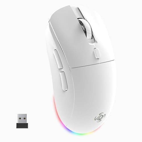 LORERAN Wireless Gaming Mouse, Tri-Mode 2.4G/USB-C/Bluetooth Rechargeable Mouse with Colorful RGB Lights, 4800DPI Optical Sensor, 6 Buttons, Ergonomic Mouse Gaming for PC, Laptop, Mac - Image 1