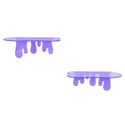 SetGame 2-Pack Small Acrylic Shelves, 7 Inch Floating Shelves, Purple | Display Shelves For Wall, Home Room Decor Wall Shelves for Small Album & Items Organizer Display Dripping Wall Decor thumbnail 6