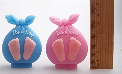 Baby Shower Silicone Candle Mold,3D Baby Foot Silicone Soap Mold Fondant Cake Decorating Candy Chocolate Mould (Boy&Girl) thumbnail 7