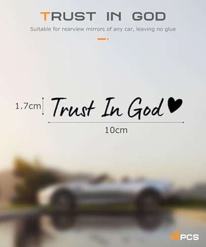 SCUARI 4PCS Car Stickers,Cars Decals,Car Accessories Trust in God Rearview Mirror Sticker,Auto Stickers and Decals,Auto Decals for Women,Trust in God Mirror Decoration,Fits Most Vehicles (Black) thumbnail 2