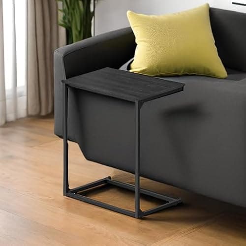 VASAGLE C Shape End Table, Small Coffee Table For Couch Or Sofa, Industrial Side Table In Living Room, Bedroom, 13.8 x 21.7 x 26 Inches, Ebony Black ULNT052B56 thumbnail 6
