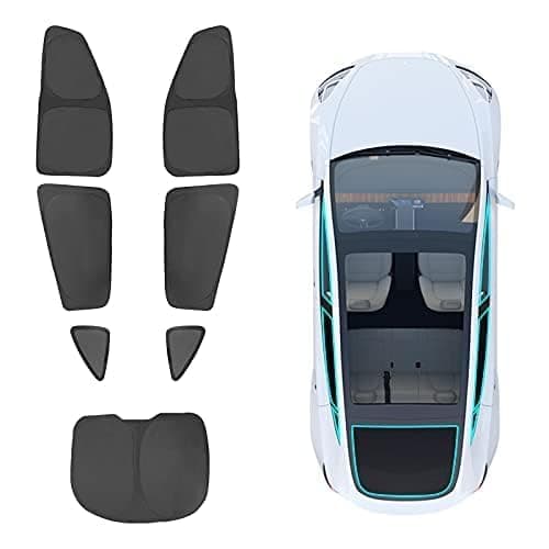 BASENOR 7PCS Tesla Model Y Sunshade Side Windows Rear Windshield Sun Shades Reflective Covers Sunproof UV Rays and Privacy Protection for Model Y 2020-2025 - Image 1