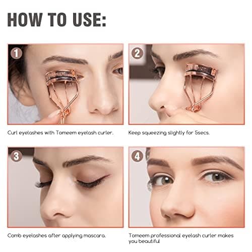 Eyelash Curler with Comb, Professional Volumizing Lash Lift Kit Lash Curler with Refill Pads for Home & Travel Uses, Rose Gold thumbnail 4