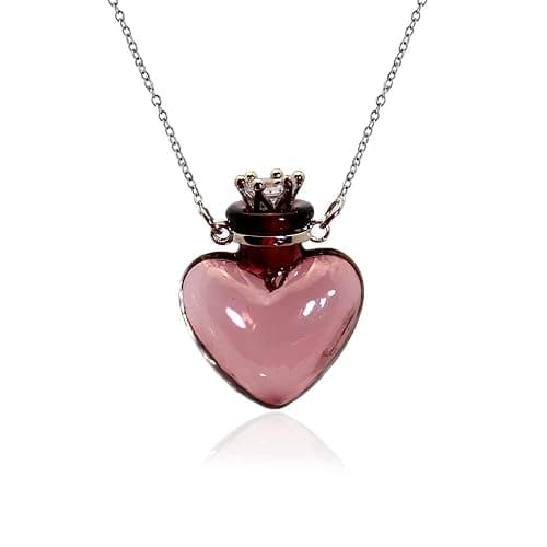 1PC 1PC Colorful Heart Vial Perfume Bottle Necklaces Stainless Steel Chain Make a Wish Aroma Essential Oil Diffuser Pendant necklace Women Jewelry - Image 1
