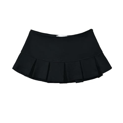 OCUH Y2K Mini Skirt with Shorts Underneath Pleated Skirt Low Rise Solid Color A-line Skirt Spicy Fashion Hotsweet - Image 1