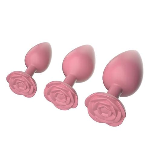 Anal Plug Sex Toy, 3Pcs Silicone Anal Plugs Training Set,Training Set with Prostate Sex Toys for Beginners Advanced Users（Pale Pink） - Image 1