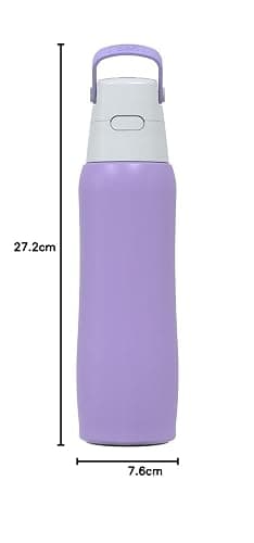 Dafi 800 ml Solid Steel Water Bottle with Filter, Lavender, BPA-Free, Stainless Steel Straw, Made in EU, Ideal for Sports, Outdoors, Everyday Use thumbnail 2