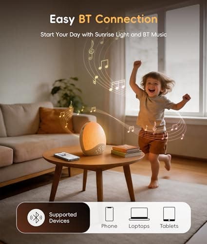 ecozy Sunrise Alarm Clock, White Noise Machine, Sound Machine for Bedroom, Wake Up Light with BT Speaker, 26 Sleep Sounds, 17 Night Lights, Dimmable Digital Clock for Adults, Kids thumbnail 8