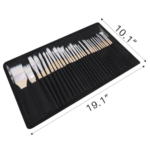 32 Pcs Acrylic Paint Brushes Set, Artist Painting Supplies Kit with Case - Professional Painting Tools for Oil Watercolor Gouache Canvas Rock - Art Essentials for Adults Teens Kids thumbnail 2