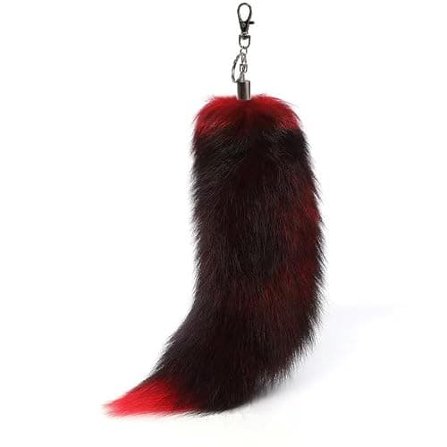 Iivos Fluffy Therian fox Tail Keychain - Soft Fur, Realistic Colors, Durable, Perfect for Cosplay, Renaissance Fairs - Image 1