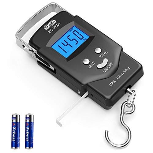 Dr.meter Fish Scale Luggage Scale Fishing Gear - 110lb Backlit LCD Display Digital Scale with Built-in Measuring Tape - Fishing Scale with 2 AAA Batteries, Pocket Size - Fishing Gifts for Men thumbnail 4
