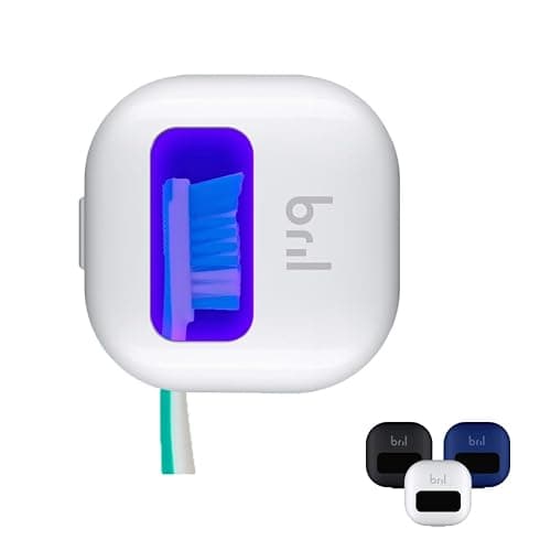 Bril UV-C Toothbrush Sanitizer, Portable Cleaner, Travel Cover, Magnetic Holder, and Rechargeable Case for Any Size Toothbrush, White - Image 1