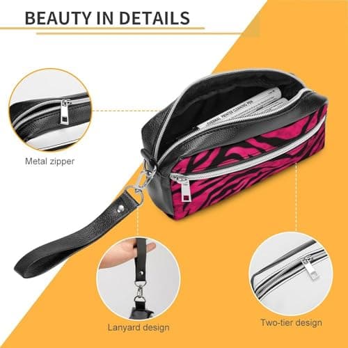 RLDOBOFE Large Capacity Pencil Pouch,Cute Pencil Case, Aesthetic Pencil Bag for Women, Zebra Tiger Leopard Pink Printed Makeup Pouch,Fashion Stationery Pencil Case thumbnail 4