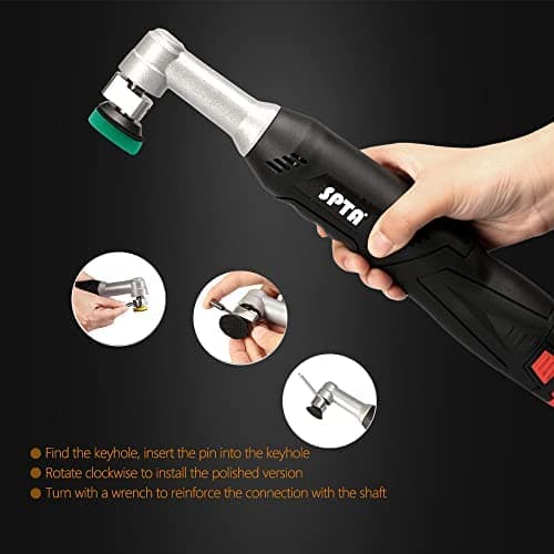 SPTA Cordless Mini Car Polisher, 12V Micro Cordless Scratches Killer Car Polisher RO/DA Mini Car Polisher for polishing, Sanding and Cleaning thumbnail 4