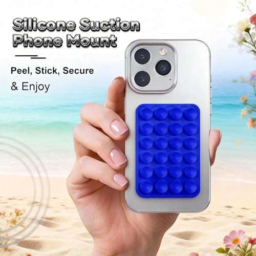 Blue Octo budy Silicone Suction Phone Case Detachable Mount, Double Sided Suction Phone Holder TikTok Items for iPhone & Android, Sticky Phone Grip Hands-Free Accessories for Selfies & Videos thumbnail 2
