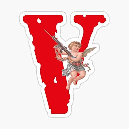 Vlone Logo Baby Angel - Awge Streetwear - 'Vlone' Sticker Graphic - Auto, Wall, Laptop, Cell, Truck Sticker for Windows, Cars, Trucks - Image 1