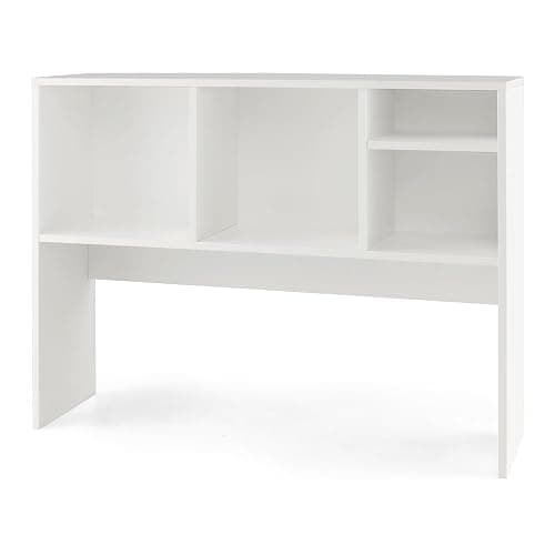 Tangkula Desktop Bookshelf, Countertop Storage Hutch with 4 Shelves for Computer Desk, Desktop 2-Tier Display Rack, Multipurpose Wood Desktop Hutch Storage Organizer for Dorm Office Home (White) thumbnail 9