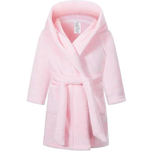 DNggAND Boys Girls Bathrobes,Toddler Boy Girl Robes,Children's Plush Soft Coral Fleece Hooded Pajamas Sleepwear for Kids - Image 1
