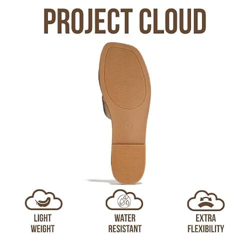 Project Cloud 100% Genuine Leather Sandals for Women 2026 - Fashion Flat Womens Sandals with Memory Foam Insole Slides Sandals Women Footwear - Mules Women's Sandals (Jannel) thumbnail 4
