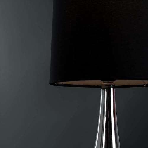 MiniSun | Modern Chrome Teardrop Touch Table Lamps with Black Fabric Shades | Table Lamps, Home Décor & Improvement Essential | Set of 2 thumbnail 7
