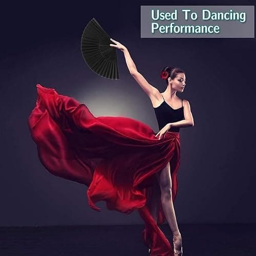 3 Pcs Hand Fan Folding,Silk Fabric Plastic Ribs Handheld Fans,Hand Held Paper Fan for Women Line Dance Cosplay Props Wedding Summer Festival Party Decorations Gifts (Black and White) thumbnail 3