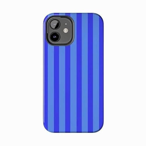 SUMALAY Striped Pattern Phone Case, Shockproof Protective Cover for iPhone 15 Pro max case, Navy Blue Plastic Dual Layer Shockproof Protective Design thumbnail 5