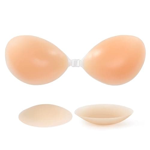RELIRELIA Women's Sticky Self Adhesive Invisible Strapless Reusable Silicone Push Up Backless Bra - Image 1