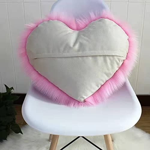 Yanyan Cushions Covers Fluffy Washable Heart Shaped Soft Decorative Cushion Cover for Living Room Sofa Bedroom (Pink) thumbnail 6