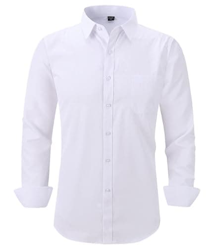 Long Sleeve Dress Shirts for Men - Regular-Fit Casual Button-Down Shirt with Pockets - Image 1