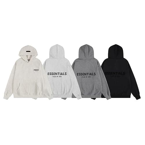 RICK TOP ONE Essentials Unisex Solid Basic Fleece Loose Hoodie Cotton Baggy Sweatshirt Long Sleeve Drop Shoulder Pullovers thumbnail 9
