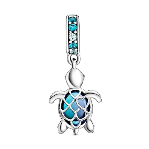PANDORA Meeresschildkröte Murano-Glas Charm-Anhänger 798939C01 5,1 x 16,5 x 13,4 mm Blau thumbnail 2